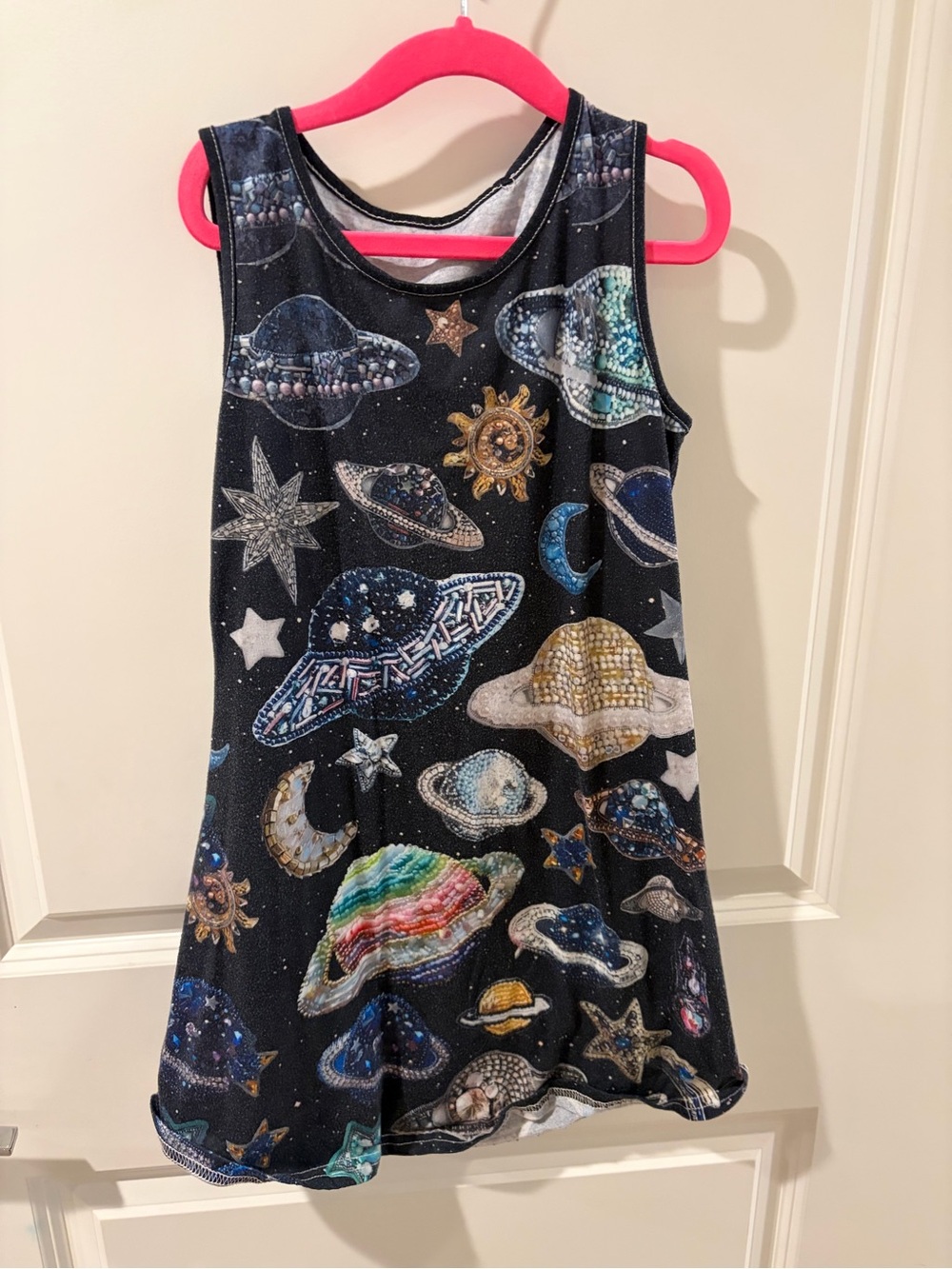 Galaxy Sequin UFO Tank Dress - Black with Multicolor Accents